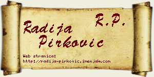Radija Pirković vizit kartica